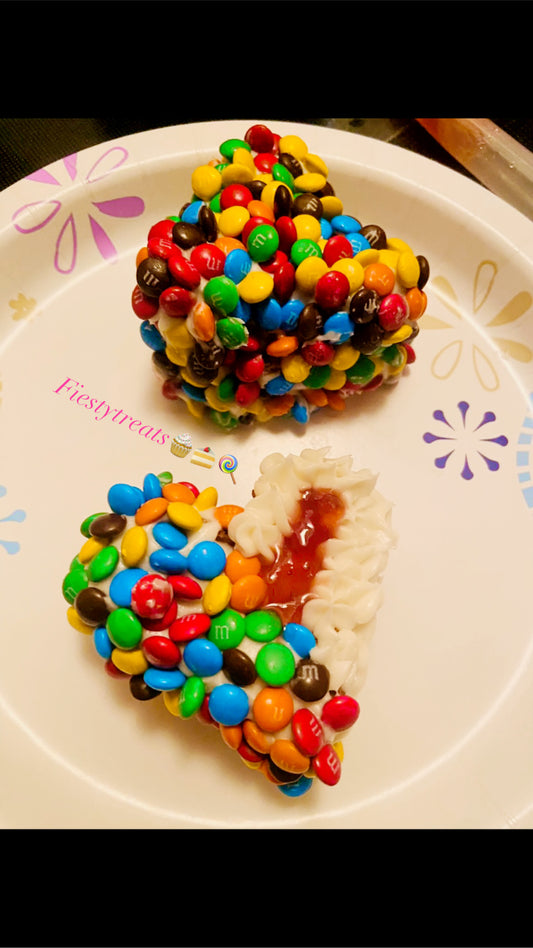 M&M cheesecake heart